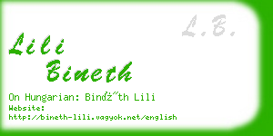 lili bineth business card